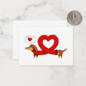 Tachshund en hart notitiekaartje (Voorkant / Achterkant in situ)