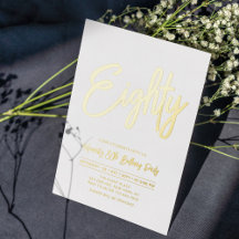 Tachtig | Chic Folie Script 80ste verjaardagsfeest