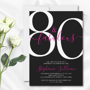 Tachtig en Fabulous 80ste Verjaardag Zwart Feest Kaart