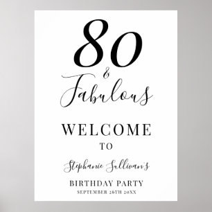 Tachtig en Fabulous 80ste verjaardagsfeestje Poster
