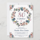 Tachtig en Fabulous 80th Lady Jubileum Verjaardag Kaart (Voorkant)