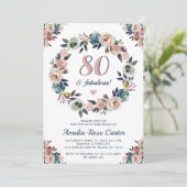 Tachtig en Fabulous 80th Lady Jubileum Verjaardag Kaart (Staand voorkant)