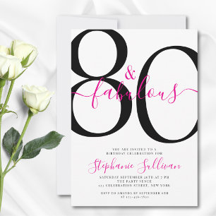Tachtig en Fabulous Lettertype 80ste Verjaardagsfe Kaart