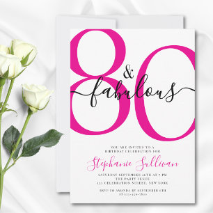 Tachtig en Fabulous Lettertype 80ste Verjaardagsfe Kaart