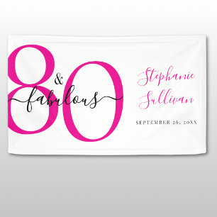 Tachtig en Fabulous Roze 50ste Verjaardagsfeestje Spandoek