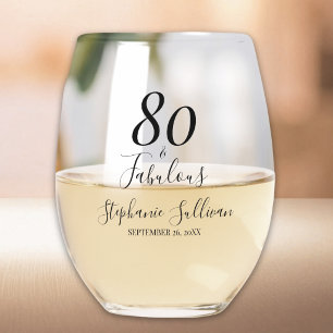 Tachtig En Fabulous Verjaardagsfeestje Wijnglas Zonder Voet