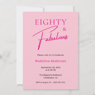 Tachtig & Fabulous Blush Roze 80ste Verjaardagsfee Kaart