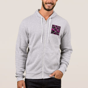 Tachtiger jaren stijl Fuchsia Roze en Grijs Curven Hoodie