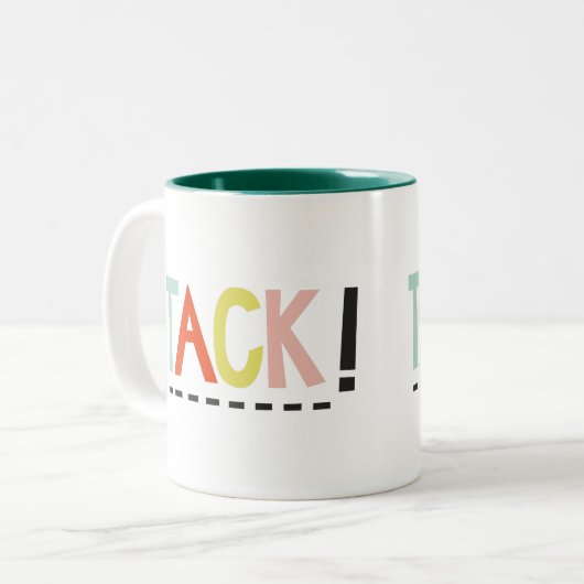 TACK Collage à deux tons de café Mug (Devant gauche)