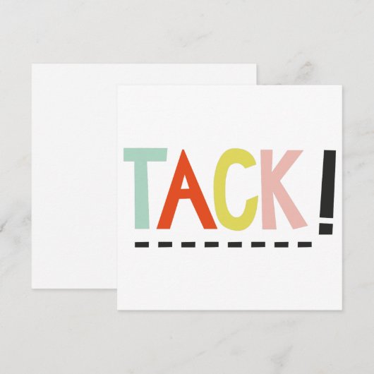 TACK! Kaart kleuren (Voorkant / Achterkant)
