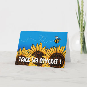 tack så mycket (Swedish Thank you card) Bedankkaart