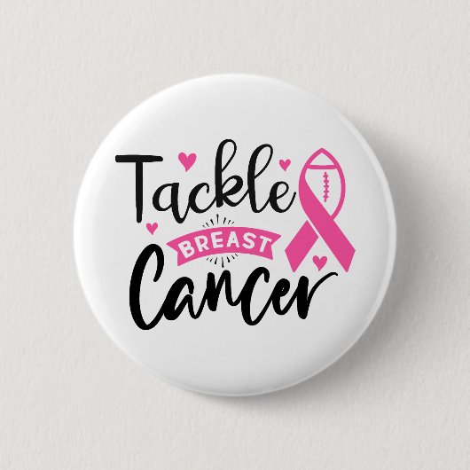 Tackle Breast Cancer Awareness Ronde Button 5,7 Cm (Voorkant)