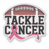 Tackle Cancer Pink Ribbon Design Sticker (Voorkant)