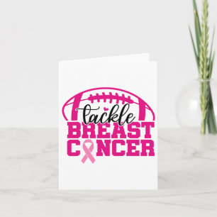 Tackle Cancer Pink Ribbon Football Borstkanker A Kaart