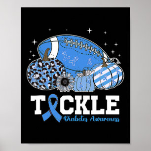 Tackle Footll Diabetische Blauwe Diabetes Type 1 B Poster