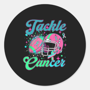 Tackle Gemetastaseerde Borstkanker Amerikaans Foot Ronde Sticker