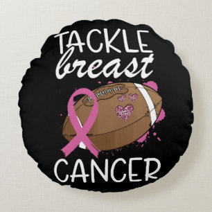 Tackle Kanker Borstkanker Awareness Lint Voetbal Rond Kussen