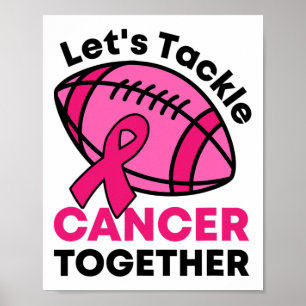 Tackle Kanker Samen Voetbal Borstkanker Lint Poster