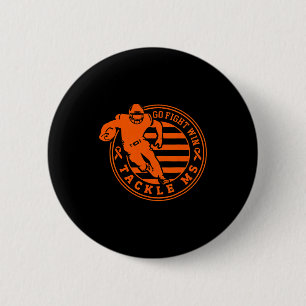Tackle Multiple Sclerose Bewustzijn Voetbal Oranje Ronde Button 5,7 Cm