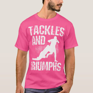 Tackles en triomfen rugbyspeler rugby t-shirt