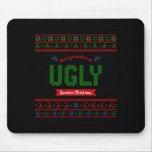 Tacky Christmas Nordic Knit Pattern Red Green Ugly Muismat (Voorkant)