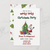TACKY Christmas Party Invitation Drôle Père Noël (Devant / Derrière)