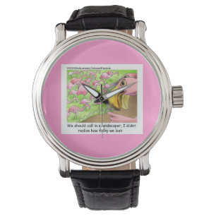 Tacky Flamants roses roses drôle Montre Unisex