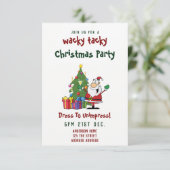 TACKY-kerstfeest Uitnodiging Funny Santa (Staand voorkant)