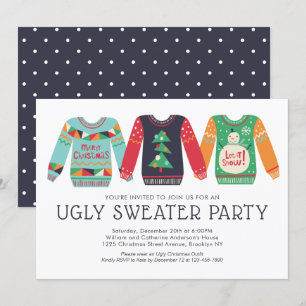 Tacky Ugly Sweater Christmas Retro Vakantie Feest Kaart