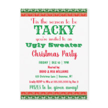 Tacky Ugly Sweater Kerstparty Uitnodiging