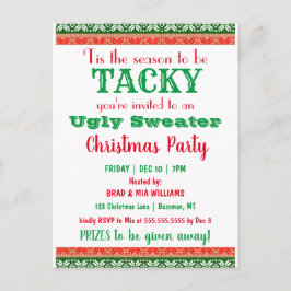 Tacky Ugly Sweater Kerstparty Uitnodiging