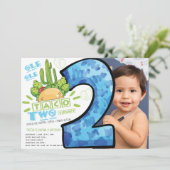 Taco 2e Verjaardag Fiesta Foto Kaart (Staand voorkant)