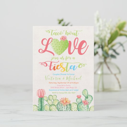 Taco À propos Amour Couples Douche Invitations (Debout devant)