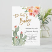 Taco à propos bébé Baby shower floral Invitation (Debout devant)