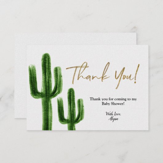 Taco à propos de bébé Baby shower Cactus Carte de  (Devant / Derrière)