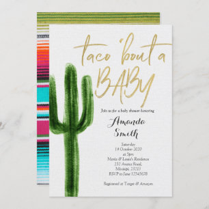 Taco à propos de bébé Cactus Invitation à la douch