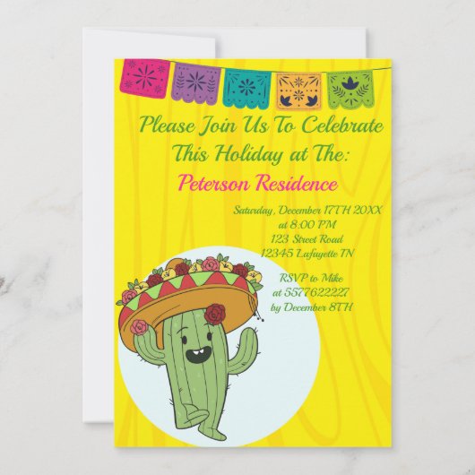 Taco À propos de ça Fête Invitation (Dos)