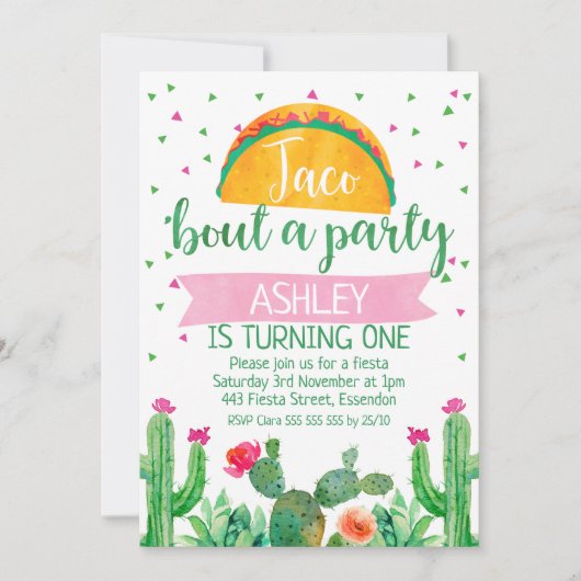 Taco à propos d'une fête Invitation d'anniversaire (Devant)