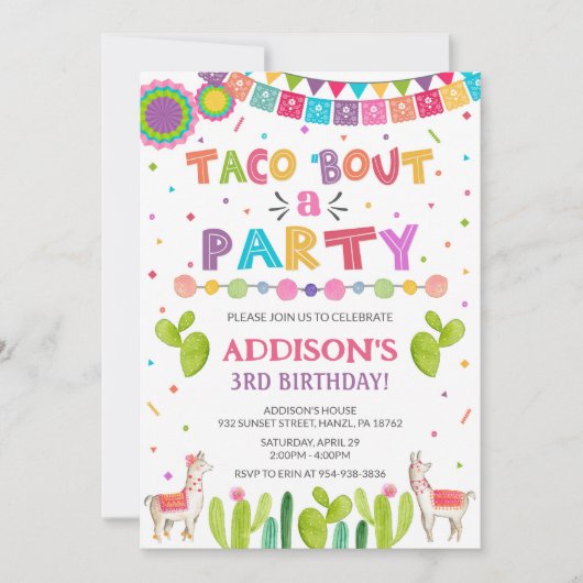 Taco à propos d'une invitation à une fête (Devant)