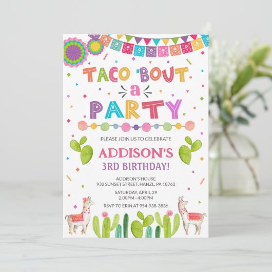 Taco à propos d'une invitation à une fête (Debout devant)