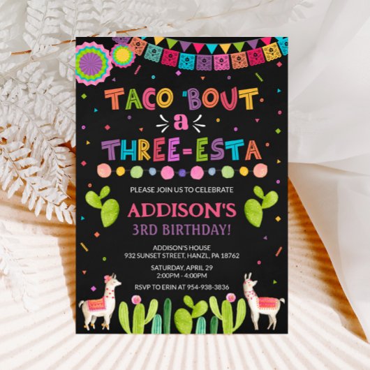 Taco à propos d'une invitation d'anniversaire de t
