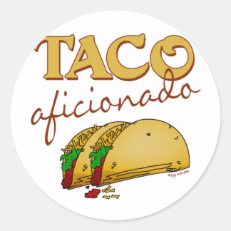 Taco Aficionado Ronde Sticker