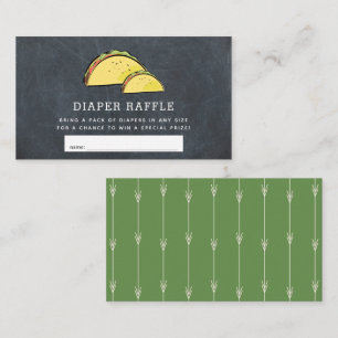 Taco Baby shower Chalkboard Luier Raffle Ticket Informatiekaartje