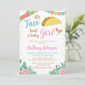Taco Baby shower Invitation Fille Fiesta Mexicaine (Debout devant)