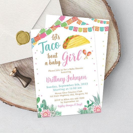 Taco Baby shower Invitation Fille Fiesta Mexicaine