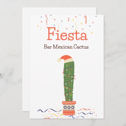 Taco Bar Mexicaans Eten Cactus Fiesta Tafelbord Feestdagenkaart (Voorkant / Achterkant)