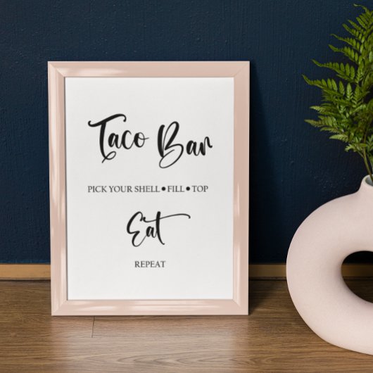 Taco Bar Wedding Sign Poster