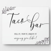 Taco Bar Wedding sign Tabletop Plaque with Easel (Devant)