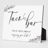 Taco Bar Wedding sign Tabletop Plaque with Easel Fotoplaat (Zijkant)