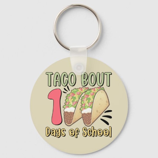 Taco Bout 100 dagen school Sleutelhanger (Voorkant)